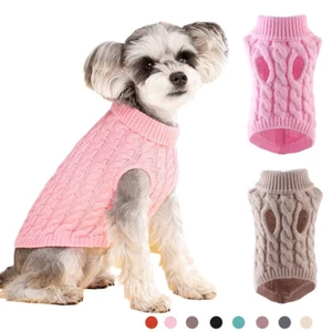 Dog Coat Cat Clothes Winter Small Pet Puppy Warm Soft Sweater Jumper Thermal - Picture 1 of 13