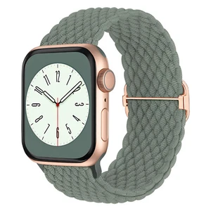 Correa Trenzada Solo Loop Compatible con Apple Watch Band 42mm 44mm - Verde - Imagen 1 de 6