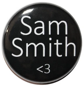 1" (25mm) SAM SMITH <3 Badge Pin - High Quality Custom Badge - Picture 1 of 2