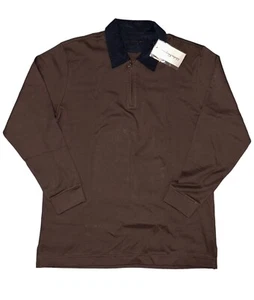 Suéter De Colección Nuevo Deadstock Salvatore Ferragamo Cuarto Cremallera Marrón/Azul - Imagen 1 de 9