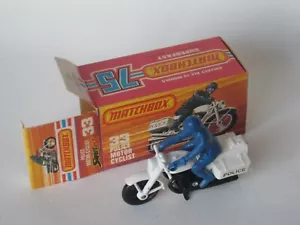 Lesney Matchbox 33 Honda Moto Policía Negro Motor y Ruedas En Caja e - Imagen 1 de 3