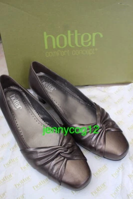 Hotter Ladies ENSHRINE COMFORT CONCEPT Metallic Court Shoes Twist Front 6.5 EE - Image 1 of 3