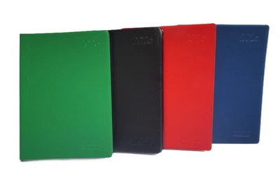 Herlitz Taschenkalender Planer A6 Folie 2026 10,5x14,5 cm- SCHWARZ GRÜN ROT BLAU