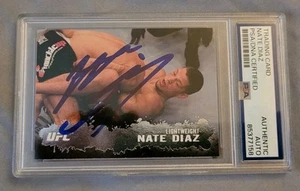 Nate Diaz signed autographed 09 Topps UFC Round 2 rookie card RC IP auto PSA MMA - Picture 1 of 3