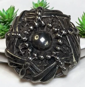 Vintage Sterling Silber Blume Anstecknadel/Brosche Stern Viktorianischer Stil - Bild 1 von 10