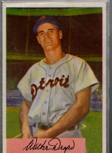 B1340- 1954 Bowman #7 Walt Dropo - Ex-Mt (Ausgezeichnet Mint) Schlechte Zentrum - Bild 1 von 2