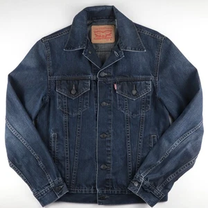 Levi’s Giacca Jeans Denim Uomo Small – Lavaggio Scuro, Bottoni Frontali – Camionista Classico - Foto 1 di 12