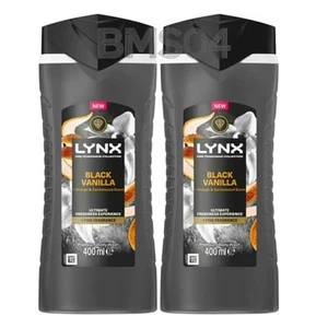 2 x 400ml Lynx Black Vanilla Body Wash Long Lasting Fragrance - Picture 1 of 1
