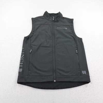 Cinch Vest Mens Large Black Softshell Fleece Lined Full Zip Western Rodeo Cowboy - Image 1 of 4