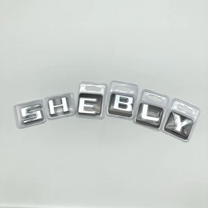 Pilot Chrome "SHELBY" Letters Script Emblem Ford Mustang Cobra Peel & Stick NOS - Picture 1 of 10