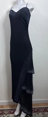 (W1) Vestido CICCI Vintage años 90, asimétrico, con toques de purpurina, talla S Foto 1 de 4