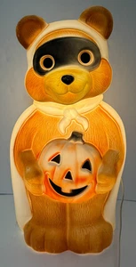 Vintage Halloween BÄR Blasform Kürbis Maske Bandit Licht Hof Empire Geist 24 Zoll - Bild 1 von 14