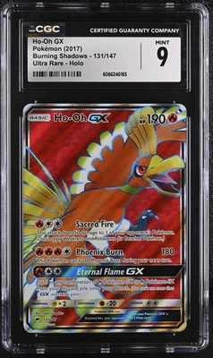 CGC 9 MINT Ho-Oh GX 2017 Burning Shadows 131/147 Ultra Rare Holo Pokemon Card - Image 1 of 2
