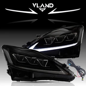 Pair Vland Projector Headlight For 2006-2013 Lexus IS 250 350 ISF LED Headlights - Bild 1 von 11