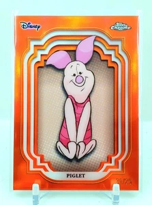 2024 Topps Chrome Disney Piglet Orange Refractor 21/25 SP Winnie The Pooh - Picture 1 of 2