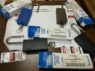 ***Lot of 4, Brady Lockout Padlocks, 3" Body, 1/4" Hardened Shackle, Group H1708 - Image 1 of 4