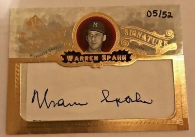 Warren Spahn 2006 SP Legendary Cuts AUTOGRAPH /52 💎 HOF - Image 1 of 2