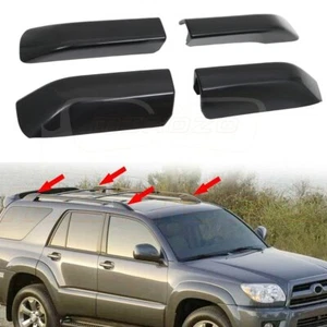 4x Black Roof Rack Bar Rail End Cover Shell Cap For Toyota 4Runner 2010-2021 - Foto 1 di 7