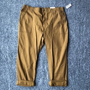 NWT Womens Pants-OLD NAVY-beige cotton stretch "low rise" capri pull on-XL - Picture 1 of 5