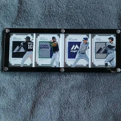 2017 National Treasures 1/1 Judge Bellinger Swanson Moncada Rookie materialsBook - Image 1 of 4