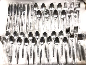 Lot Of 50 Vintage MCM Interpur INR3 Rose Stainless Korea Flatware NEW!!! - Picture 1 of 8