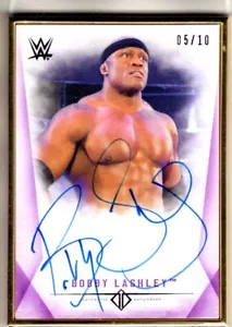 2019 Topps WWE Transcendent Auto BOBBY LASHLEY Gold Framed AUTOGRAPH 5/10 Purple - Picture 1 of 1