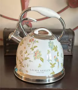 Laura Ashley Elveden Pfeifkessel weiß Edelstahl Induktion 2L unbenutzt - Bild 1 von 4