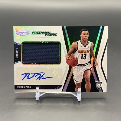 2020 Certified Freshman Fabric Signatures RJ Hampton #RJH Rookie Auto RC IYC310 - Image 1 of 2