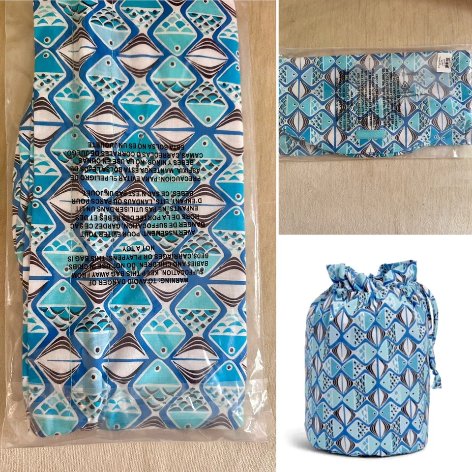 Vera Bradley Go Fish Blue Pool Sports Beach Multipurpose Ditty Bag