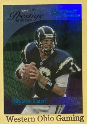 1999 Playoff Prestige SSD Ryan Leaf #B156 Repeat Performers Blue #379/500 MADE - Image 1 of 2