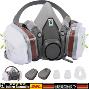 Atemschutz Halbmaske Gasmaske 6200 Staubmaske Lackiermaske Mit Wechselfiltern - Bild 1 von 13