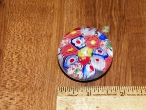 Vintage Small Floral Art Glass Millefiori Paperweight - Picture 1 of 3