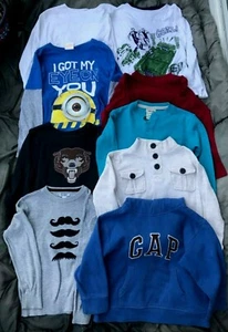 Lot Of 9 Boys T-shirt Hoodie Long sleeves sweater  Size 4 5 Gap Old Navy Crazy 8 - Picture 1 of 12