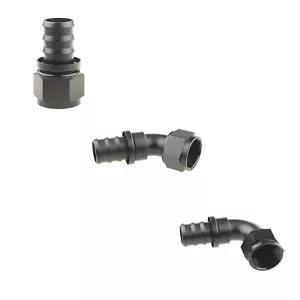 45/90 Degree Straight Push on Fuel Hose End Fitting -4AN 6AN 8AN 10AN 12AN 16AN - Picture 1 of 49