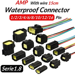 AMP Econoseal Electrical Wiring Multi Connector Set 1 2 3 4 6 8 10 12 16 Way Pin - Picture 1 of 30