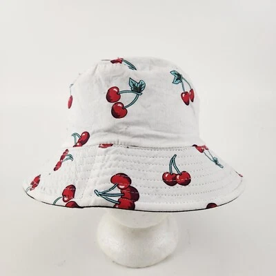 Sombrero de verano cubo blanco con cerezas reversible a negro talla única exterior  Foto 1 de 4