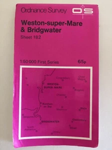 Ordnance Survey Map Sheet 182 - Weston Super Mare & Bridgewater 1974 1st Series - Picture 1 of 4