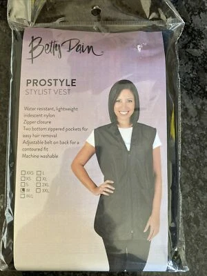 Chaleco Estilista Betty Dain ProStyle Cremallera Frontal, Cuello en V, Tela Iridiscente, TALLA M Foto 1 de 2