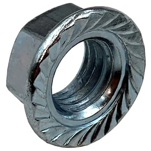M10 x 3/8" Serrated Steel Flanged Nuts - Zinc Plated - Picture 1 of 1