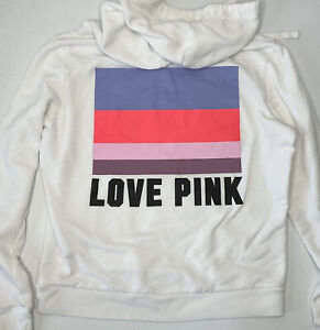 Victoria's Secret PINK Hoodie Sweatshirt 1/4 Zip Slouchy Pullover Big Logo Sz L