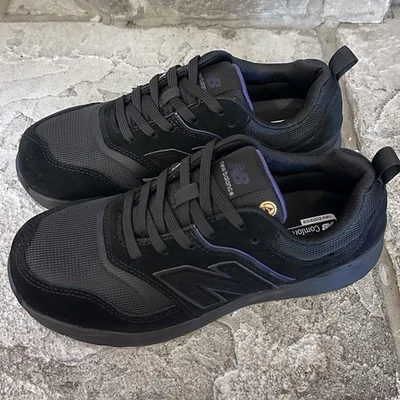 2024 New Balance 黑色麂皮绒紫色钢合金鞋头工作鞋 10 女式 — 第 1/4 张图片