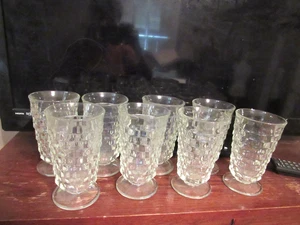 8er Set Vintage Fostoria Becher mit Fuß - Whitehall Muster - Bild 1 von 2