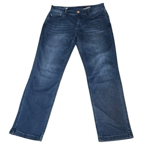 Pantalones de mezclilla elásticos azules para hombre Mugsy 34x29 Clarks rectos FLEX6NTM informales - Imagen 1 de 9
