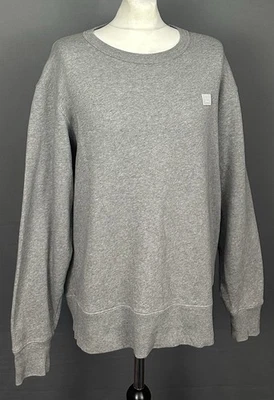 ACNE STUDIOS SWEATER - FAIRVIEW FACE - GREY COTTON JUMPER - Men's Size XL - Image 1 of 4
