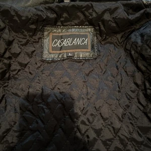 VINTAGE Casablanca schwarze Lederjacke mit Knöpfen Mantel Herren Large - Bild 1 von 9