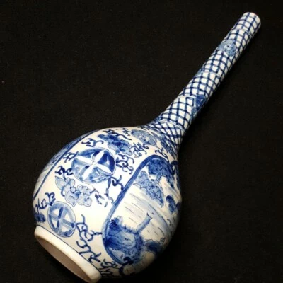 Jarrón antiguo IMARI Ware patrón PAISAJE 12,6 pulgadas japonés siglo XIX Foto 1 de 4