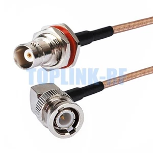 BNC Female Jack Bulkhead to BNC Male Right Angle RF Pigtail Cable RG316 for WiFi - Zdjęcie 1 z 4