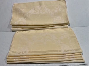 Gold Damast Jacquard Stoffservietten 14" Quadratisch Gerollte Kanten Menge 8 - Bild 1 von 4