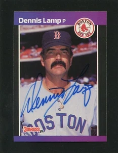 1989 Donruss #633 DENNIS LAMP, Red Sox: Blue Sharpie Autograph 161068 - Picture 1 of 3