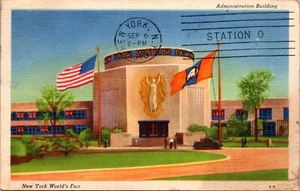 Edificio Amministrazione 1939 New York Esposizione Mondiale NEW YORK CARTOLINA LINO D2 - Foto 1 di 2